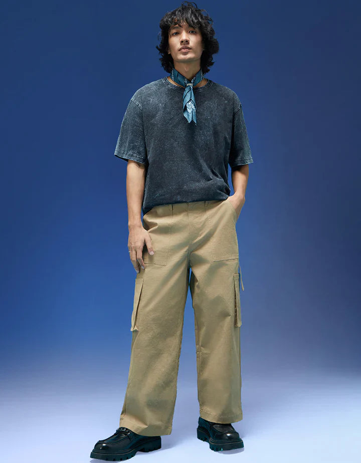 Beige Bellow Pocket Woven Exclusive Cargo Pant