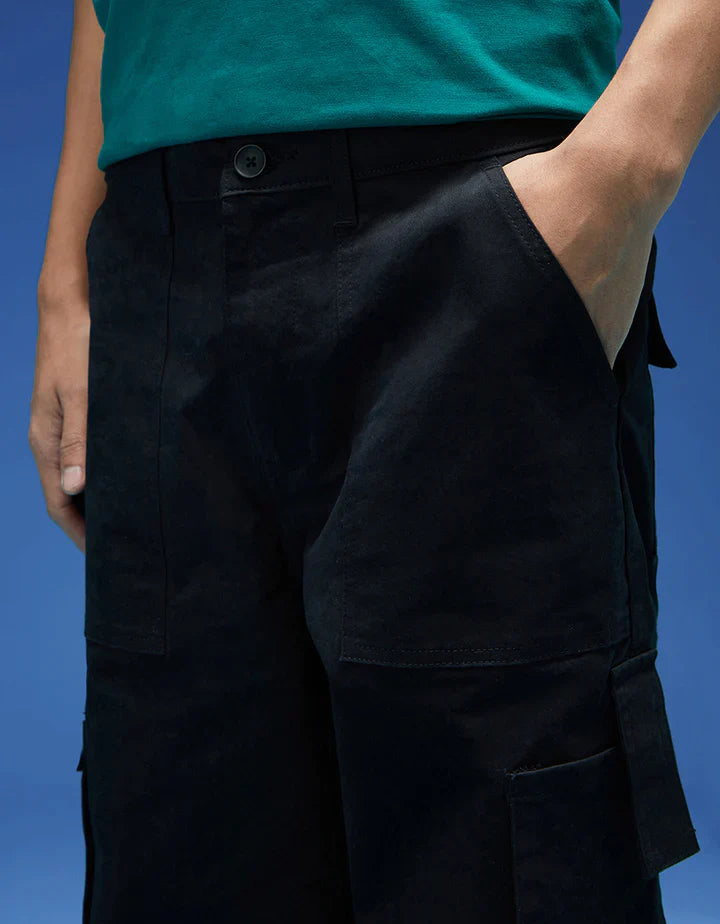 Black Bellow Pocket Woven Exclusive Cargo Pant