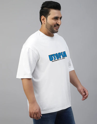 Utopia White Back Graphic Plus Size Printed Tshirt