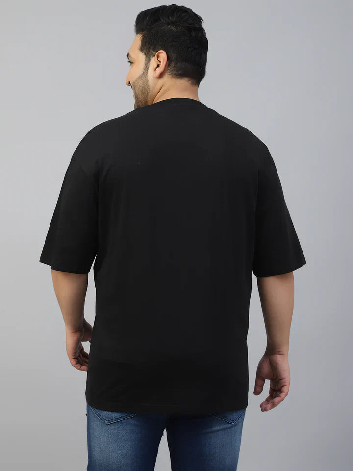 Black Plain Plus Size T-shirt