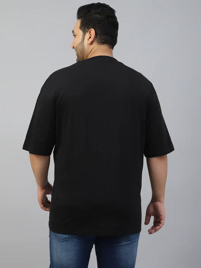 Black Plain Plus Size T-shirt