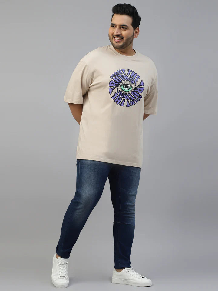 Truth Beige Chest Plus Size Graphic Printed Tshirt