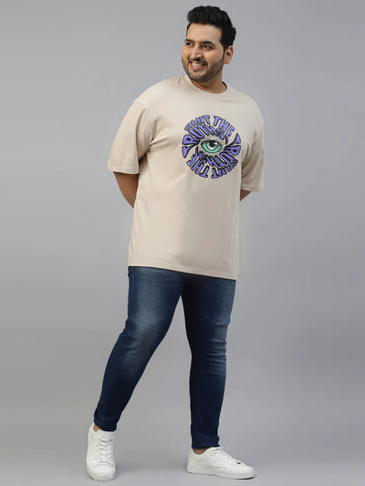 Truth Beige Chest Plus Size Graphic Printed Tshirt