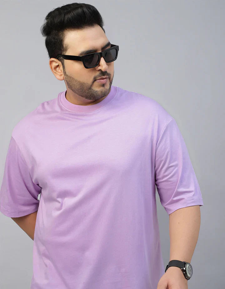 Lilac Plain Plus Size T-shirt