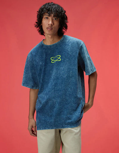 Streak Oversized Acid Washed Graphic Back Printed Exclusive T-shirt